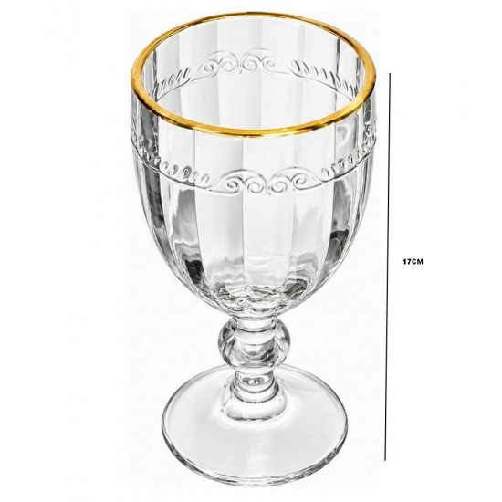 Taça Avulsa 330ml de Cristal Ecológico com Fio de Ouro Imperial  Lyor